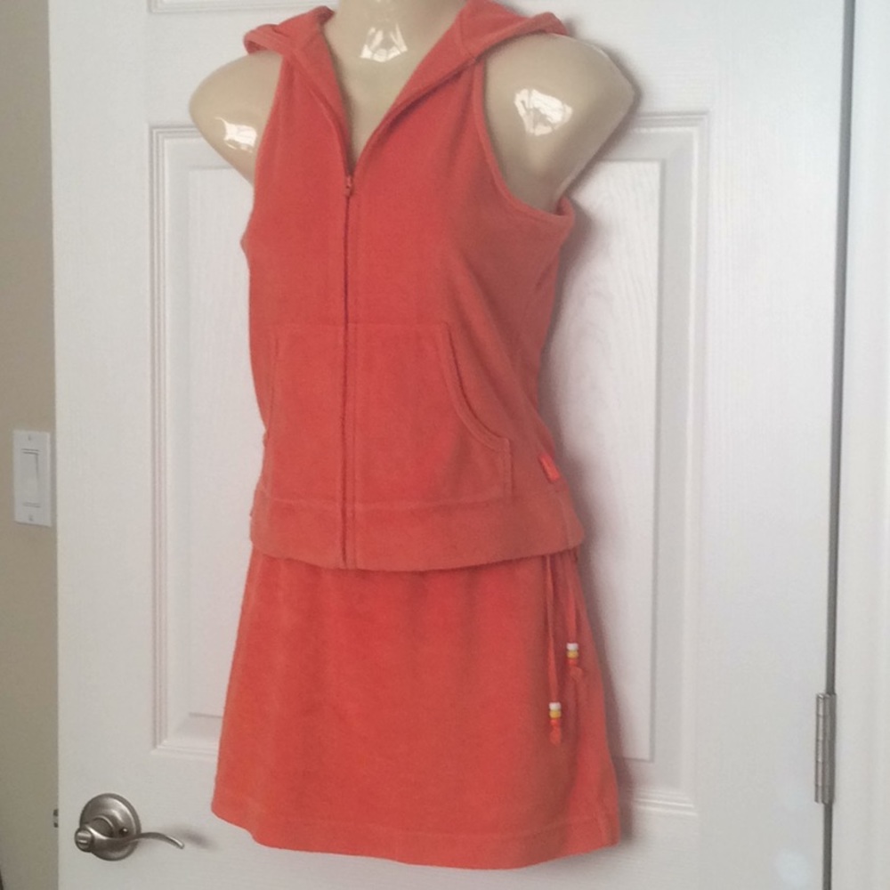 Vintage EXPRESS Y2K terry cloth skirt set XS 2 piece vintage
